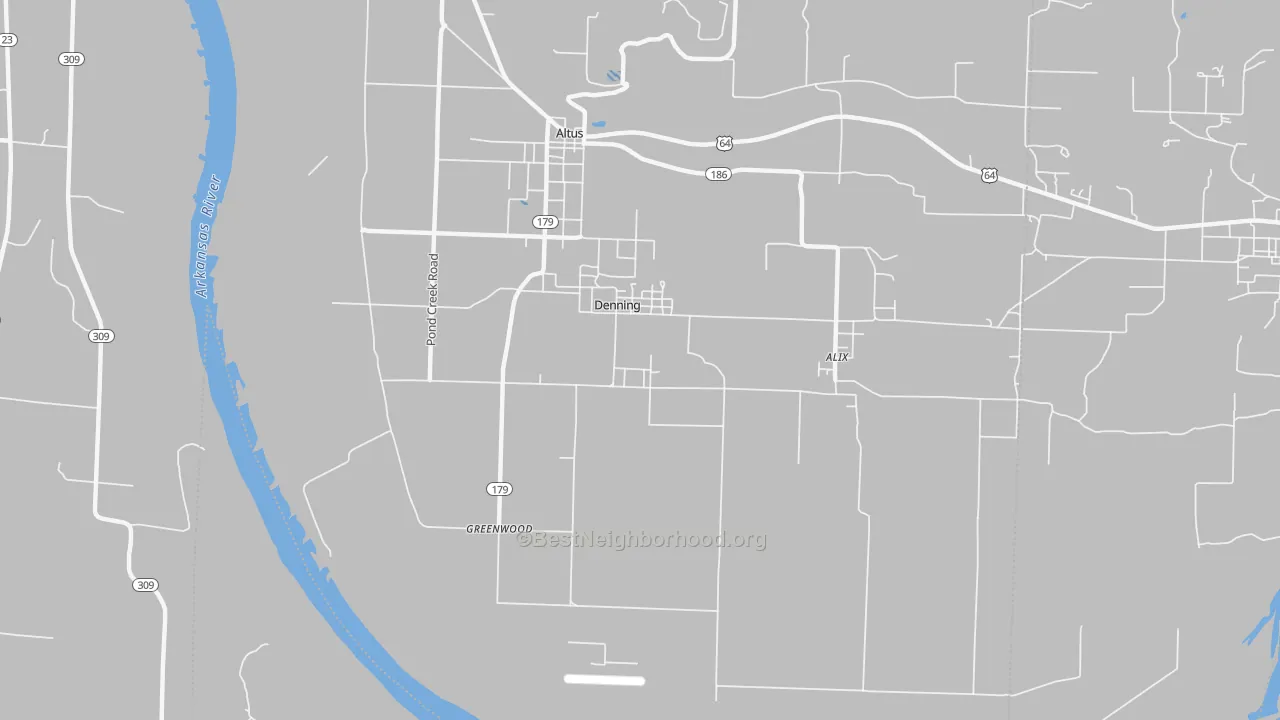Transit Grade map of Denning, AR