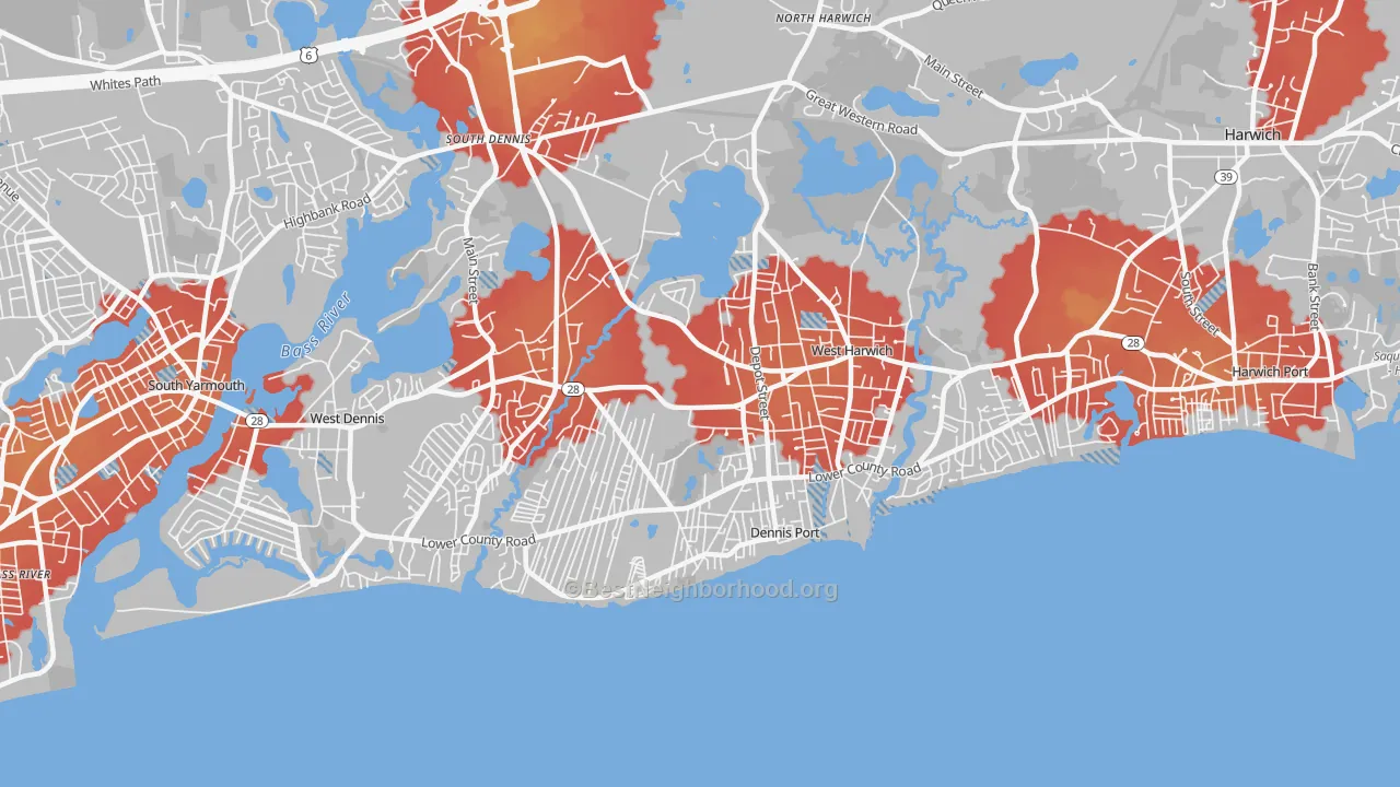 Transit Grade map of Dennis Port, MA