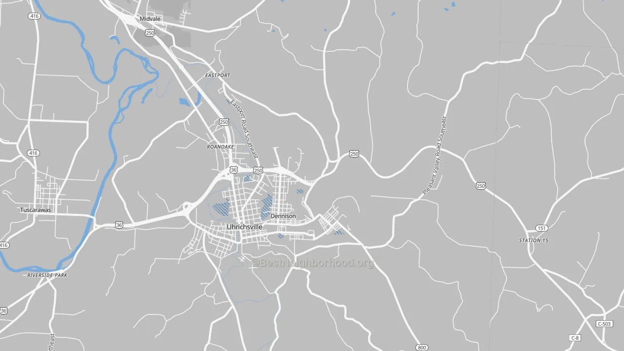 Transit Grade map of Dennison, OH