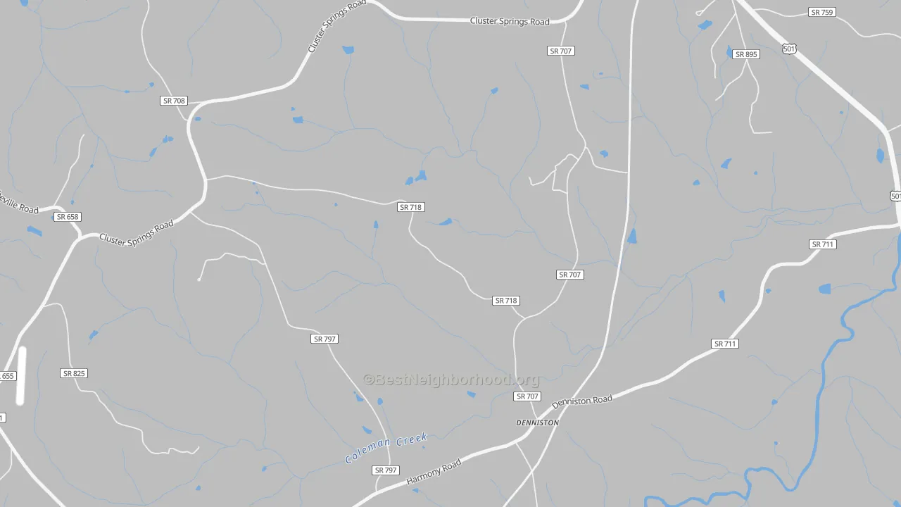 Transit Grade map of Denniston, VA
