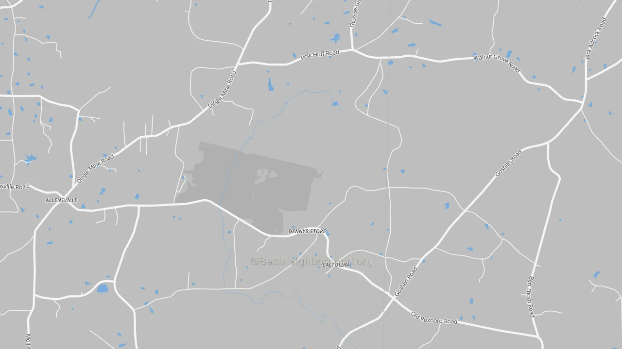 Transit Grade map of Denny Store, NC