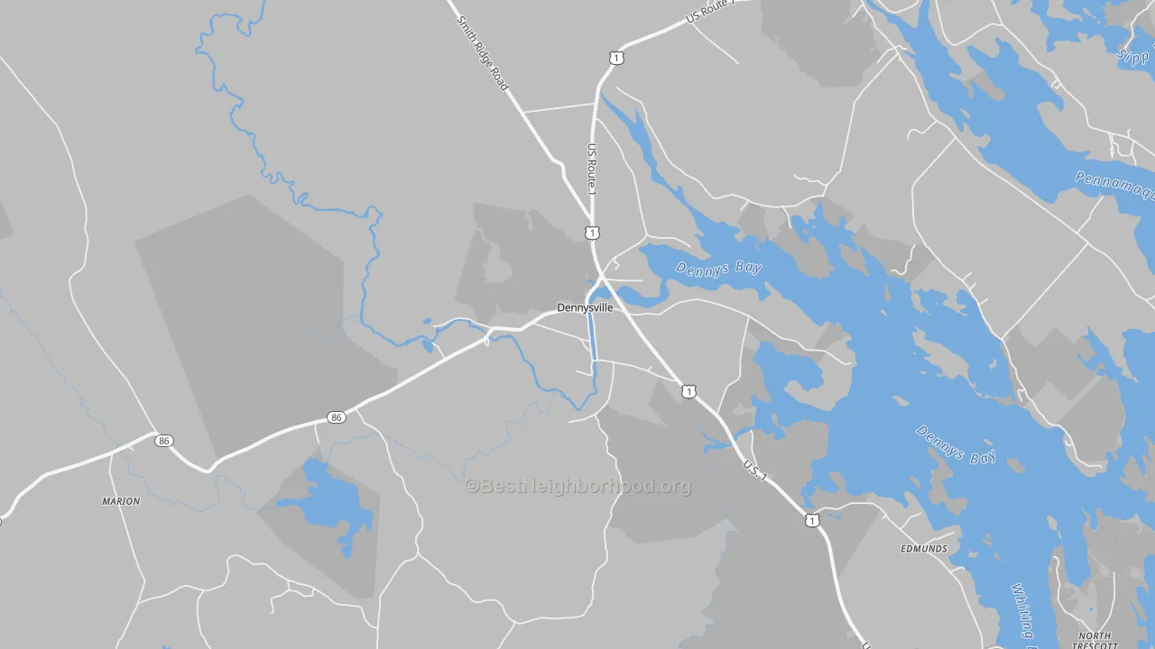 Transit Grade map of Dennysville, ME