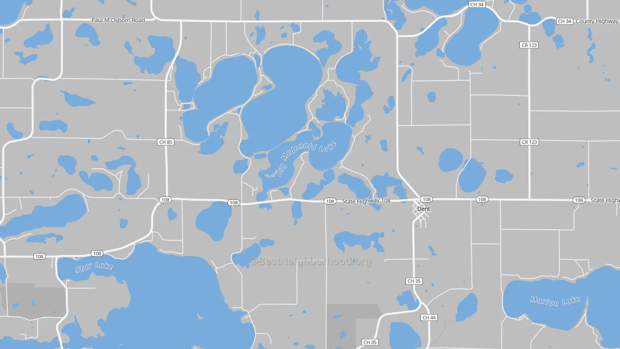 Transit Grade map of Dent, MN
