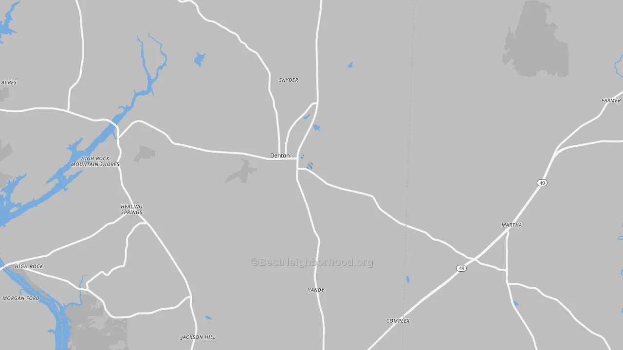 Transit Grade map of Denton, NC