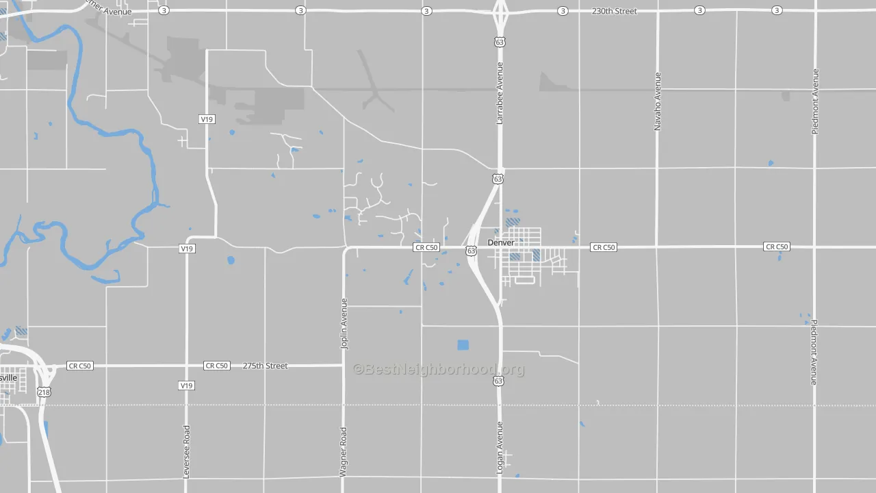 Transit Grade map of Denver, IA
