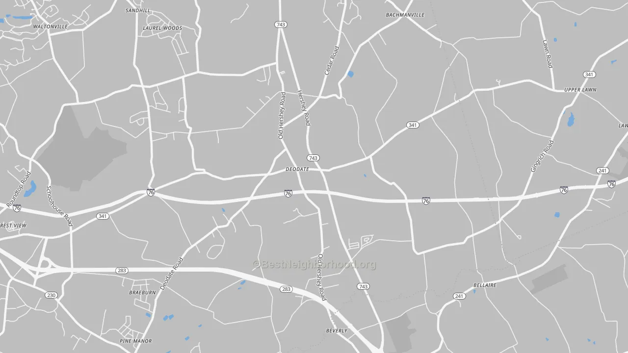 Transit Grade map of Deodate, PA