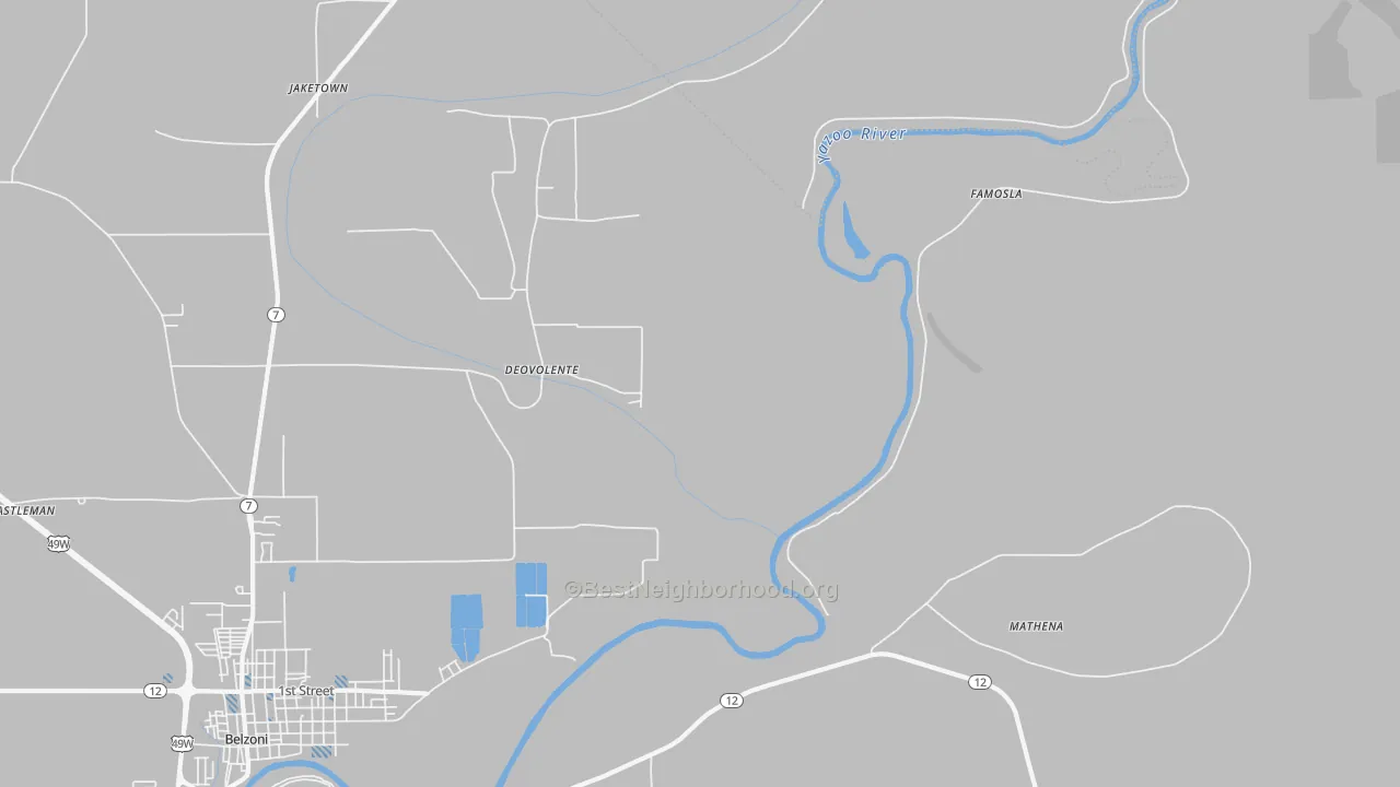 Transit Grade map of Deovolente, MS