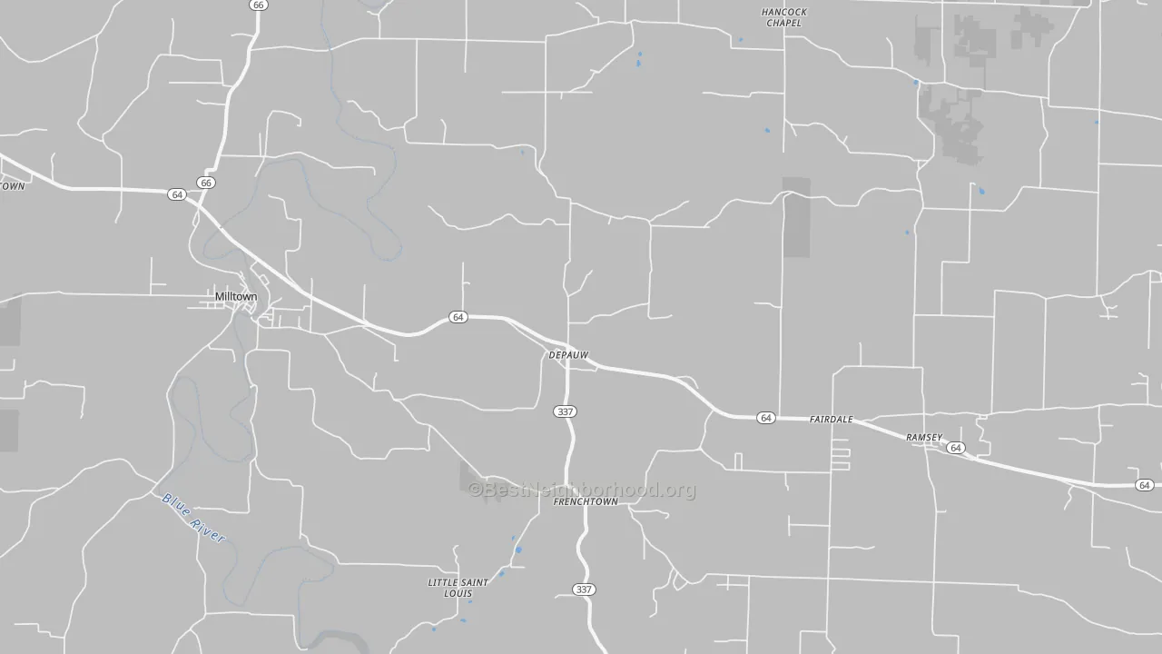 Transit Grade map of Depauw, IN