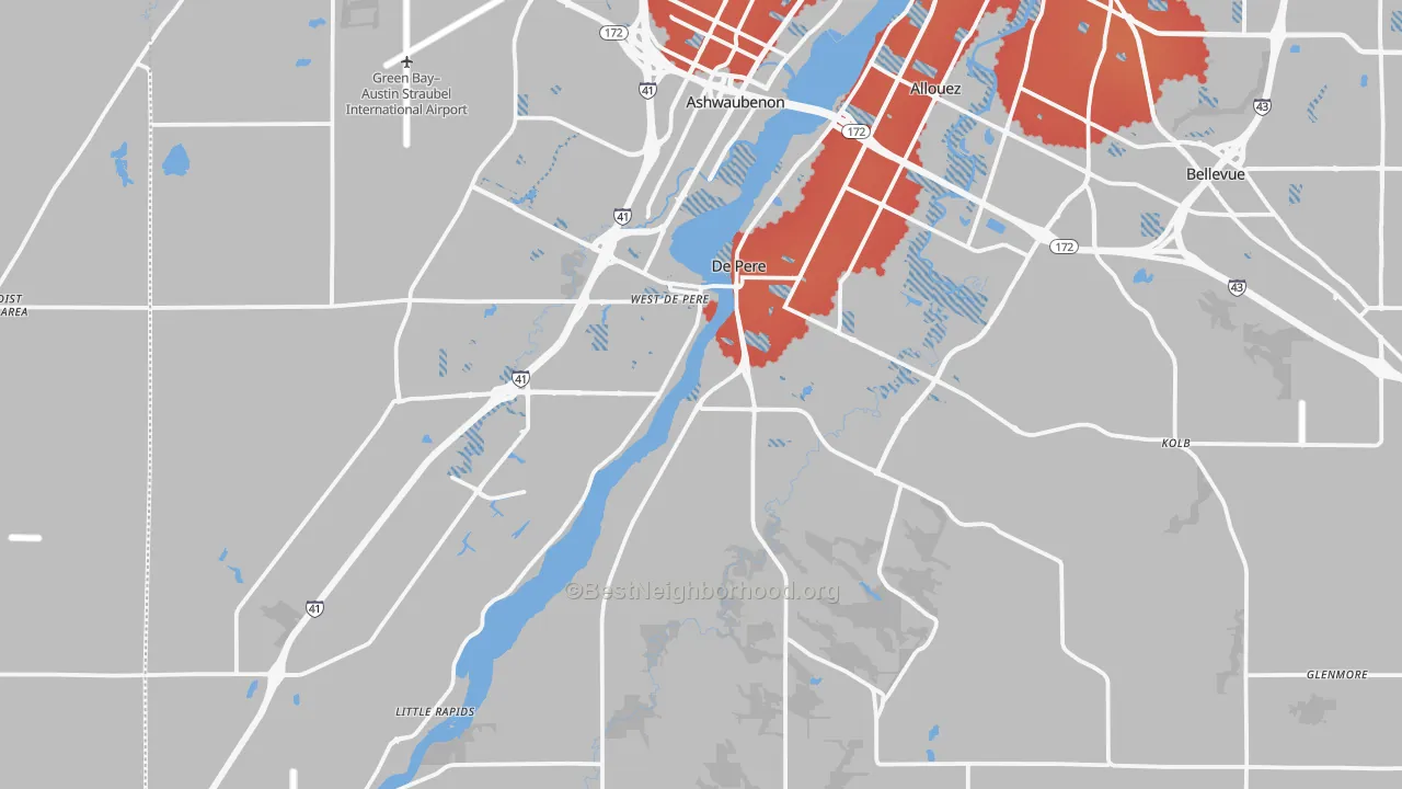 Transit Grade map of DePere, WI