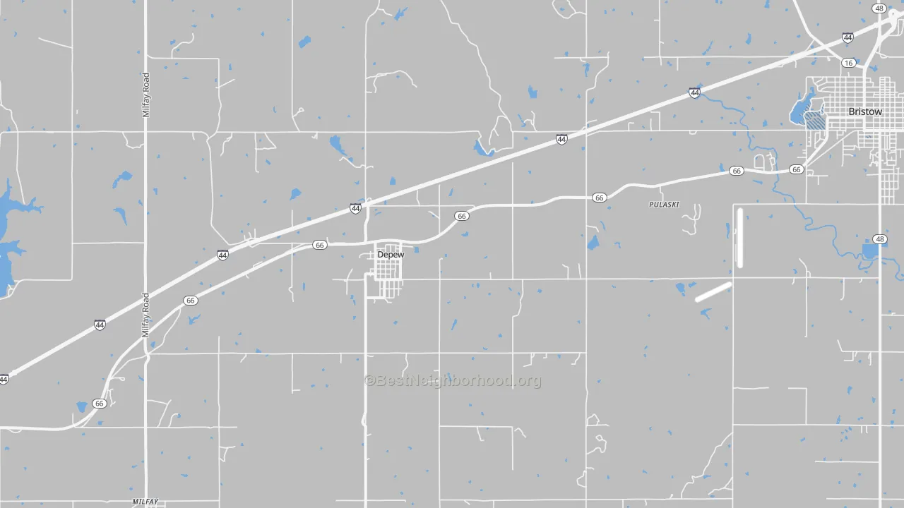 Transit Grade map of DePew, OK
