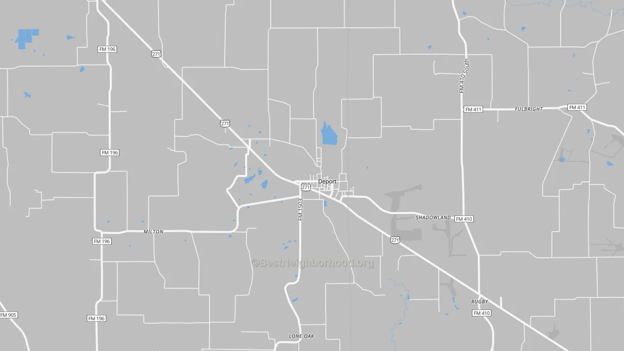 Transit Grade map of Deport, TX