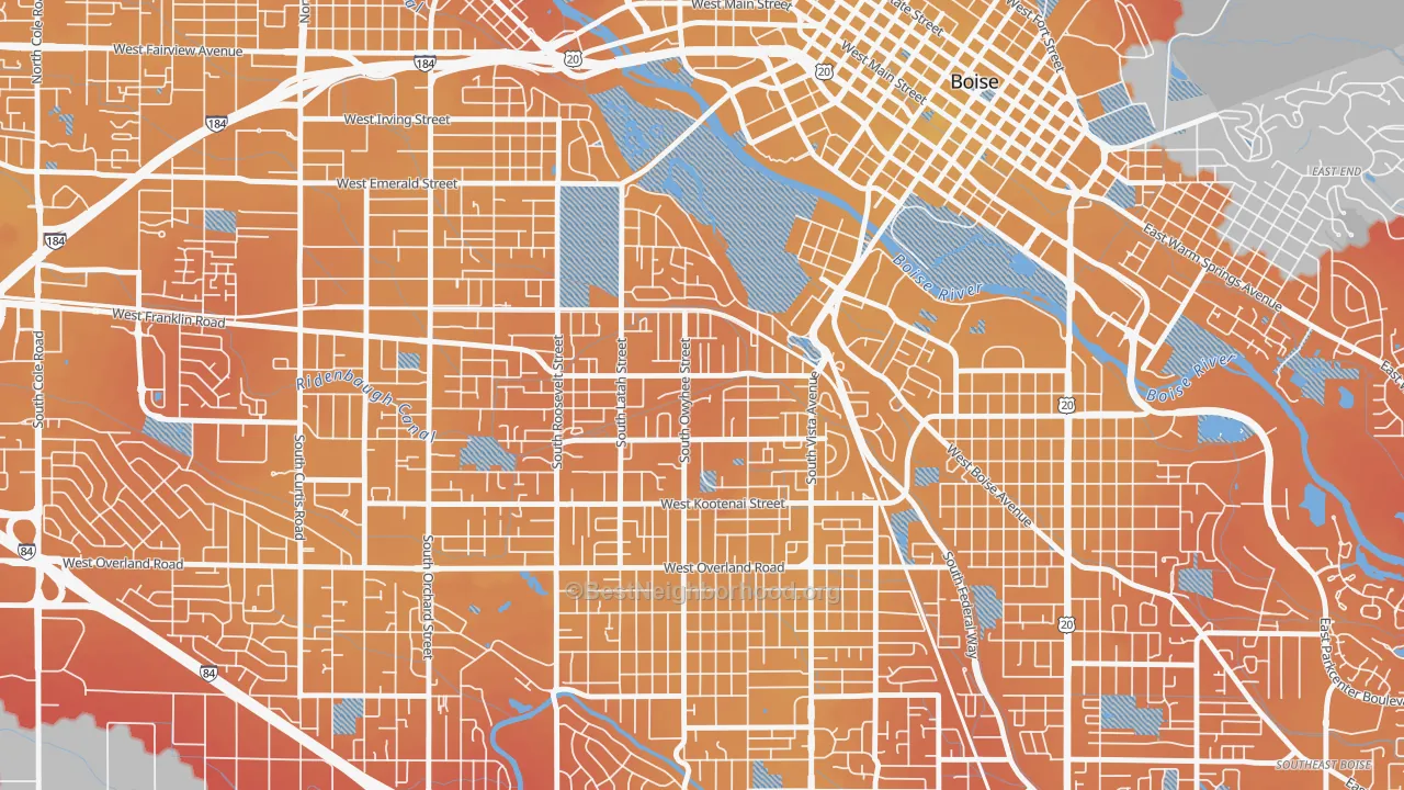 Transit Grade map of Depot Bench, Boise, ID