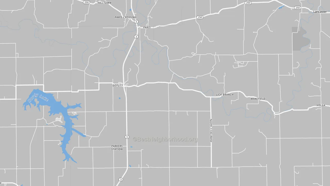 Transit Grade map of Deputy, IN
