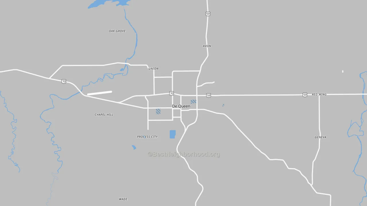Transit Grade map of DeQueen, AR