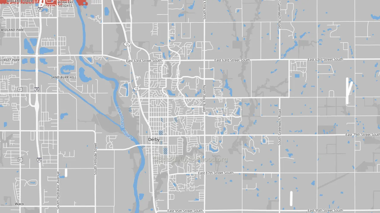 Transit Grade map of Derby, KS