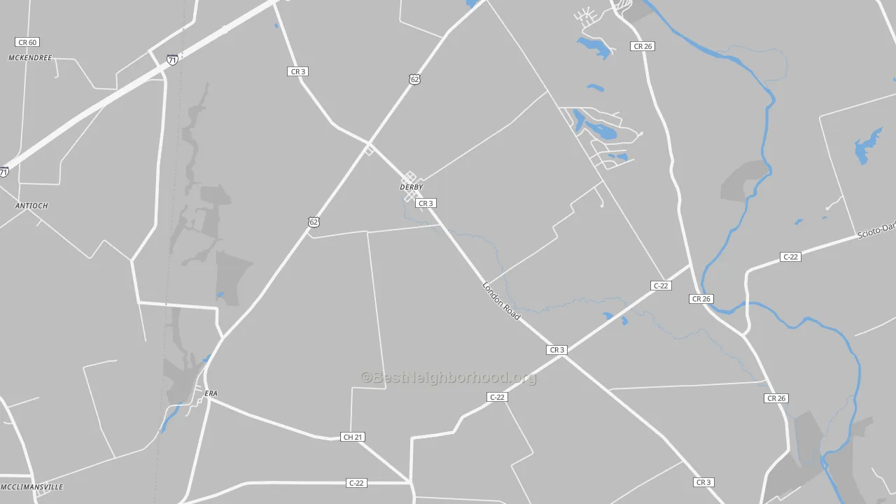 Transit Grade map of Derby, OH