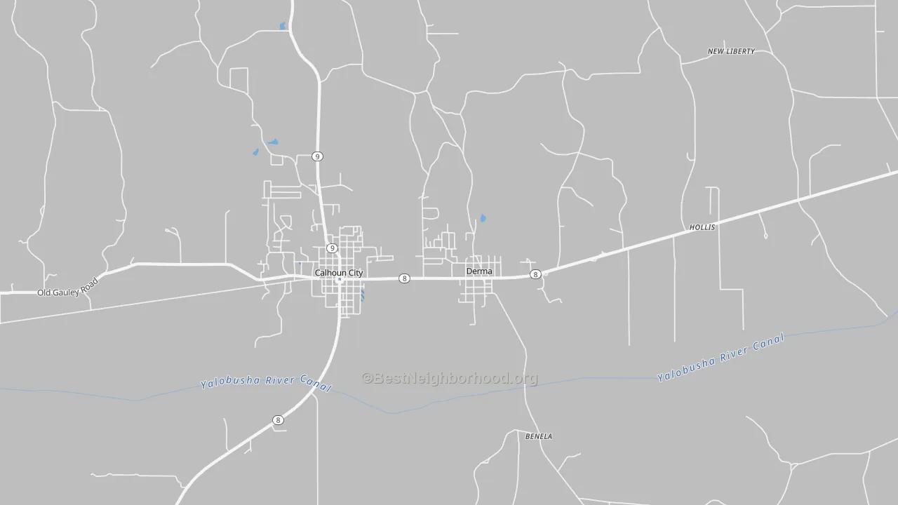 Transit Grade map of Derma, MS