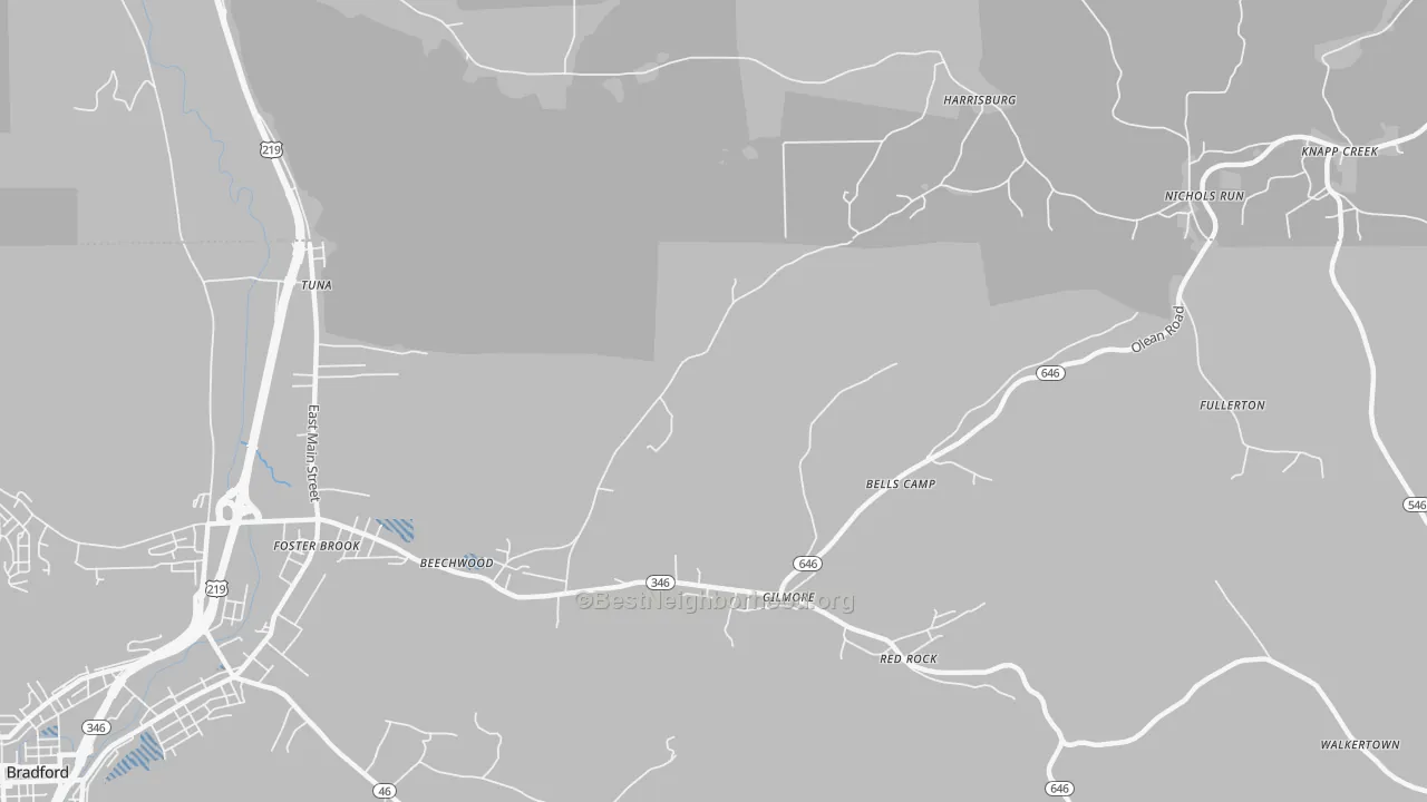Transit Grade map of Derrick City, PA