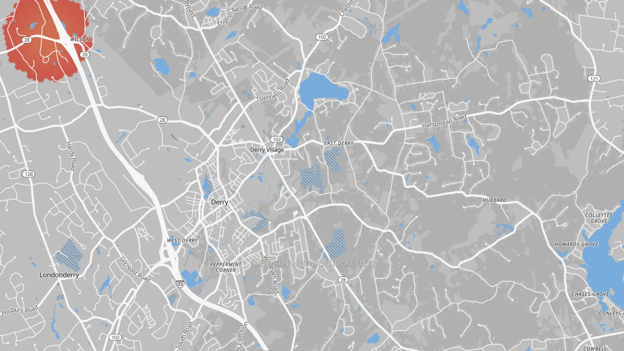 Transit Grade map of Derry, NH