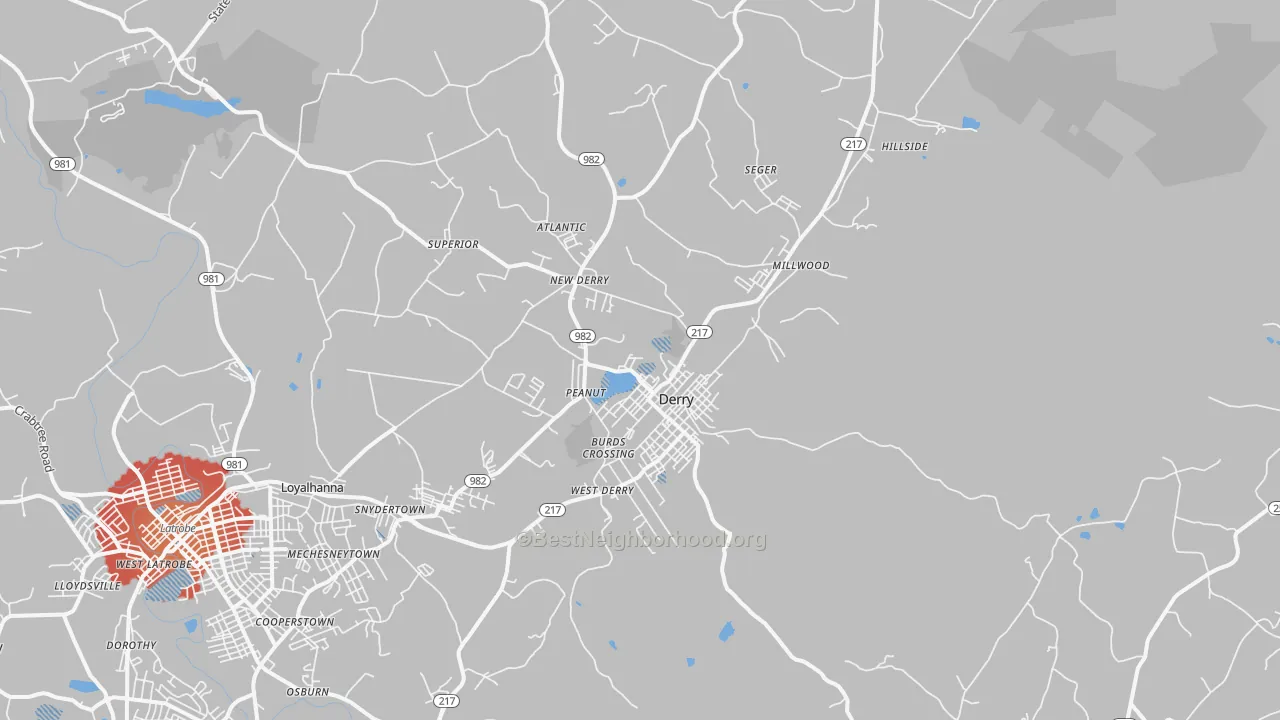 Transit Grade map of Derry, PA