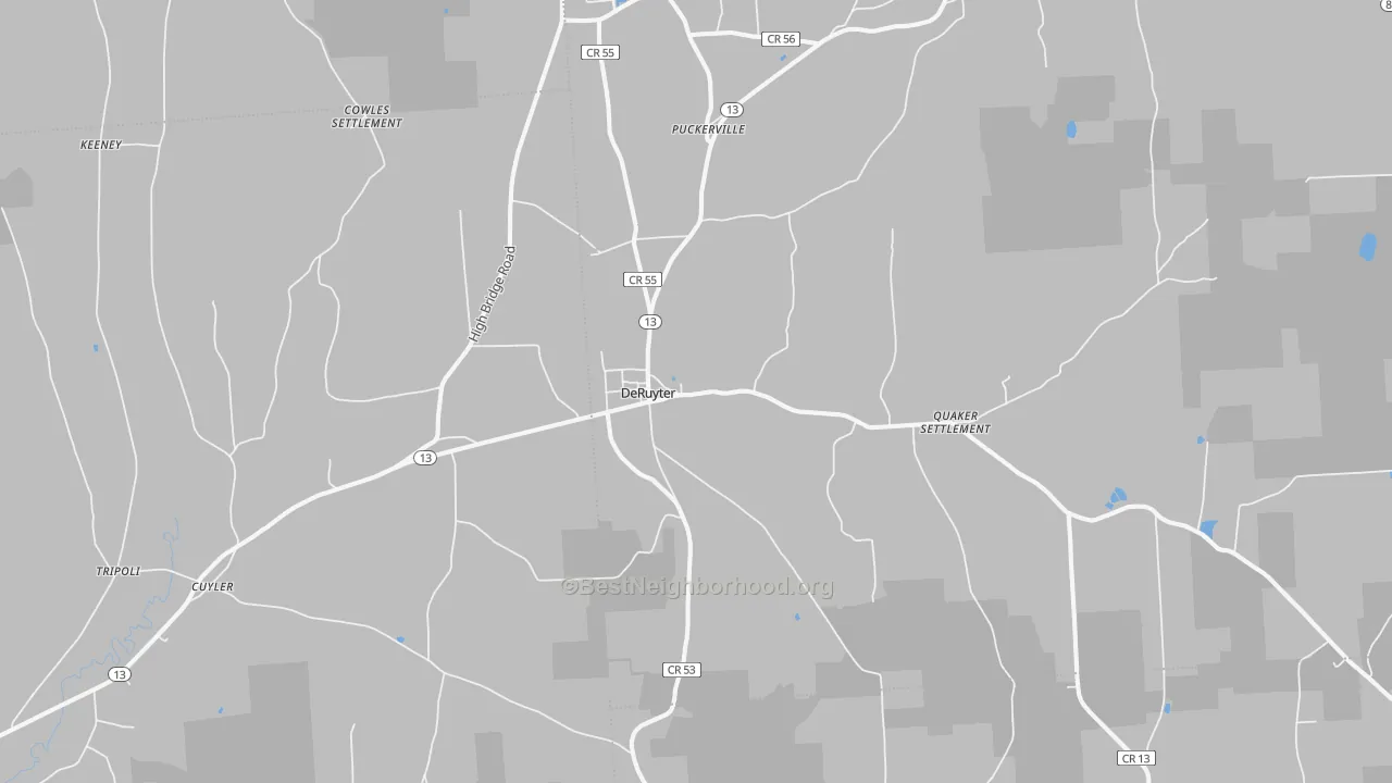 Transit Grade map of DeRuyter, NY
