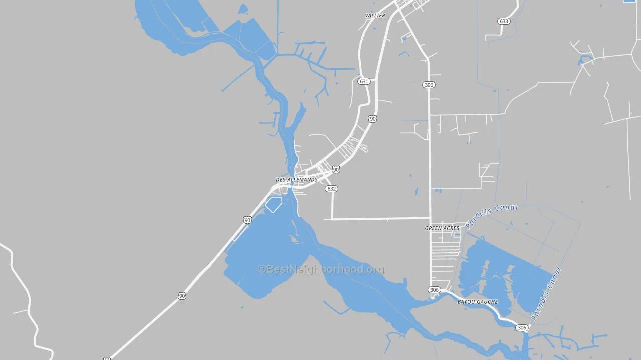 Transit Grade map of Des Allemands, LA