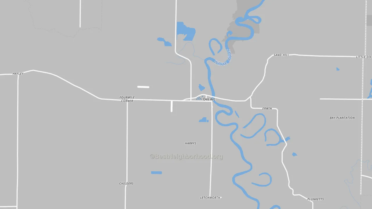 Transit Grade map of Des Arc, AR