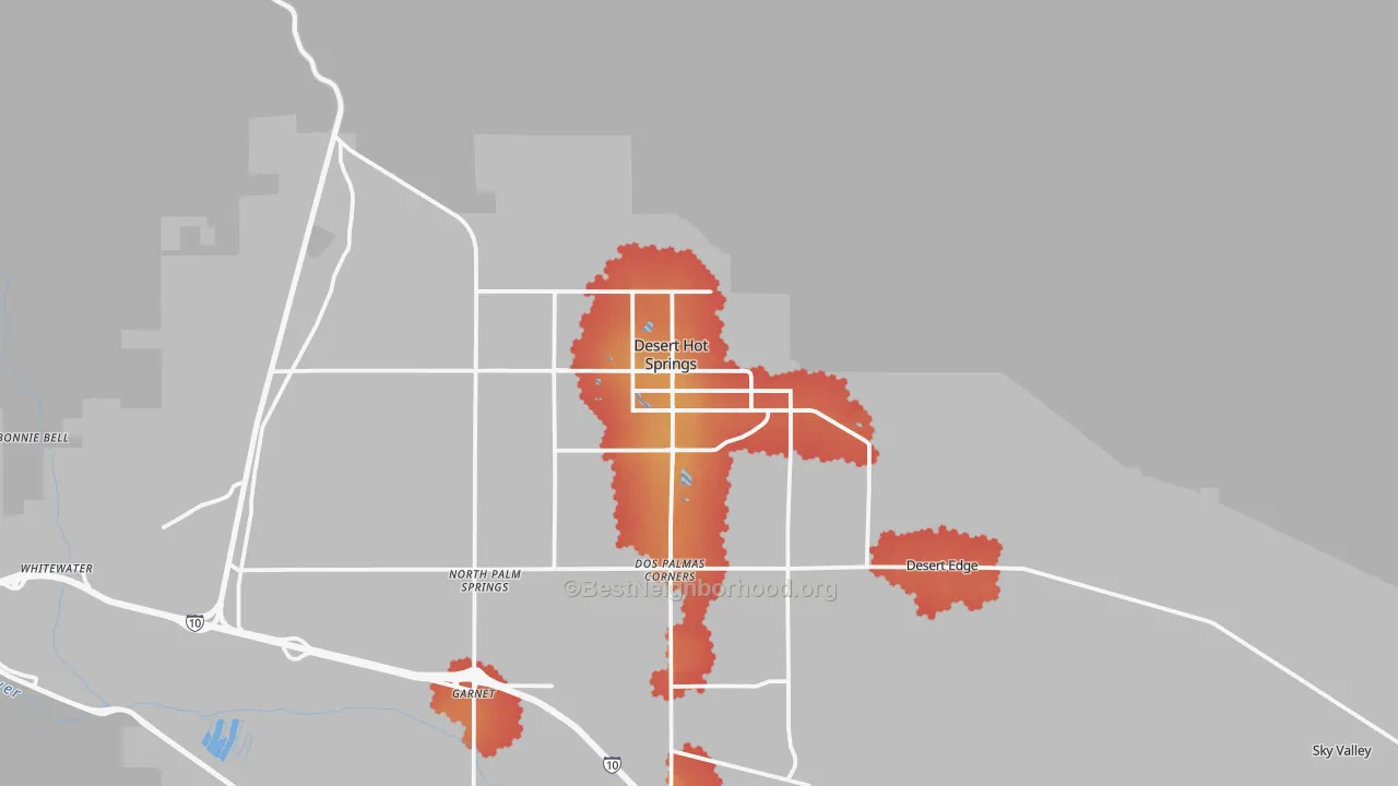 Transit Grade map of Desert Hot Springs, CA