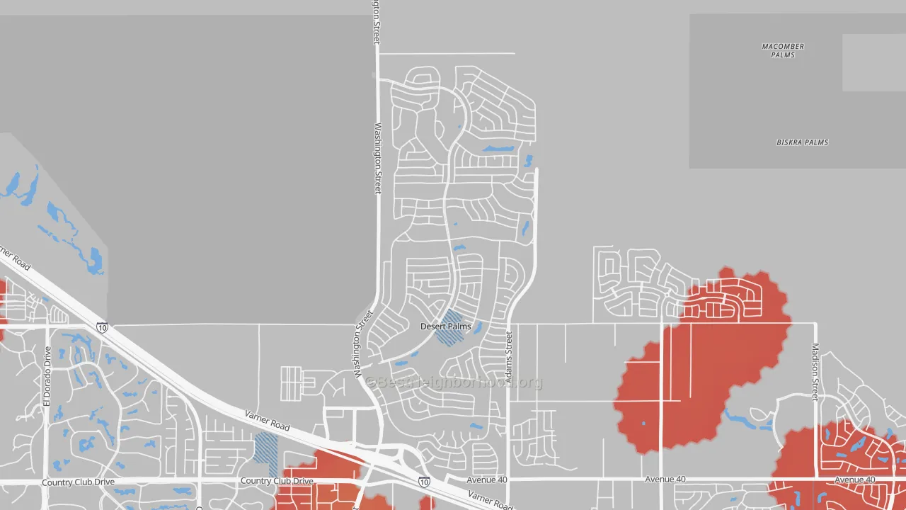 Transit Grade map of Desert Palms, CA