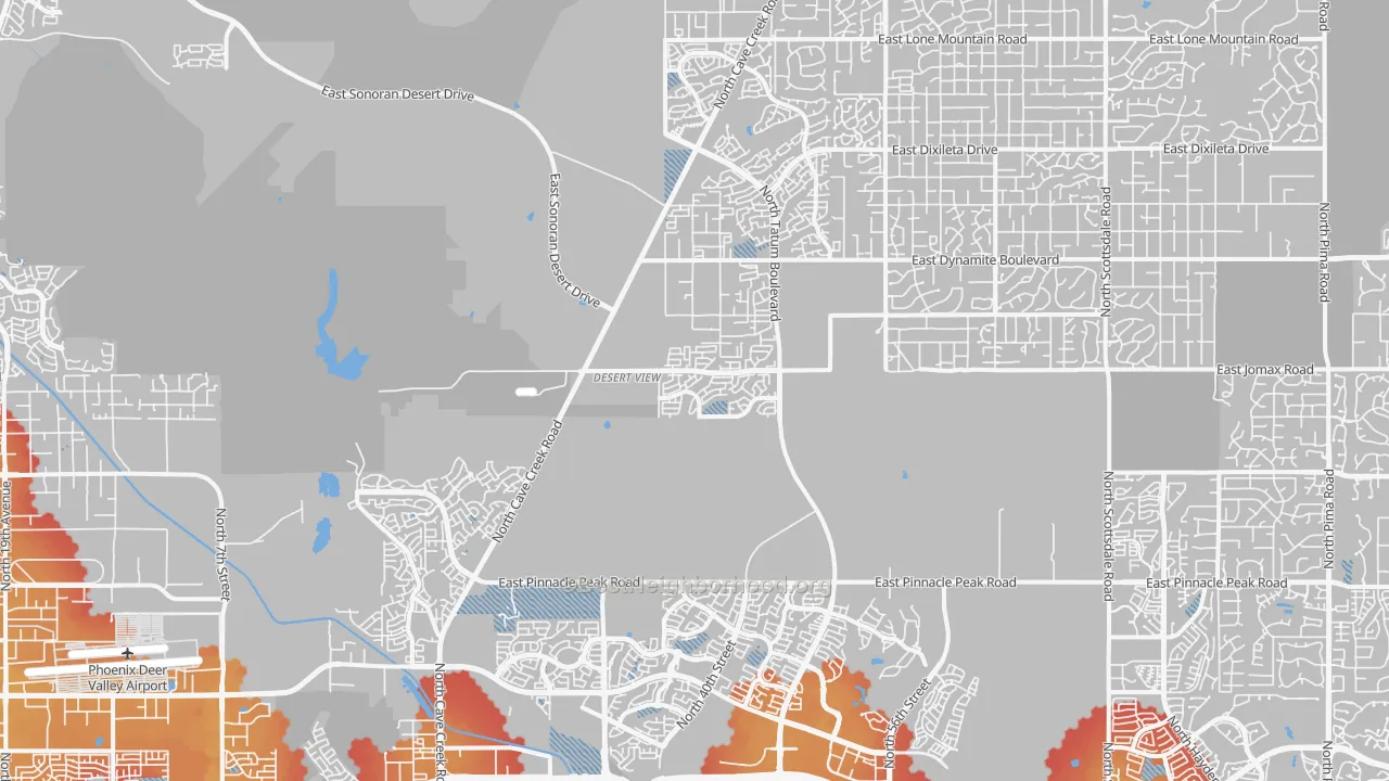 Transit Grade map of Desert View, Phoenix, AZ