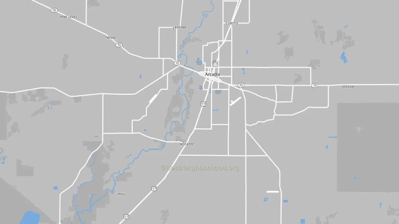 Transit Grade map of DeSoto County, FL