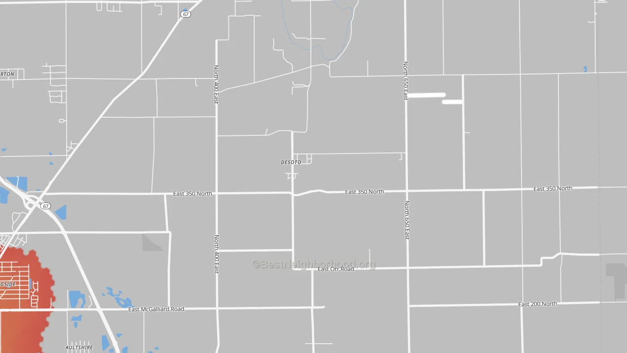 Transit Grade map of DeSoto, IN