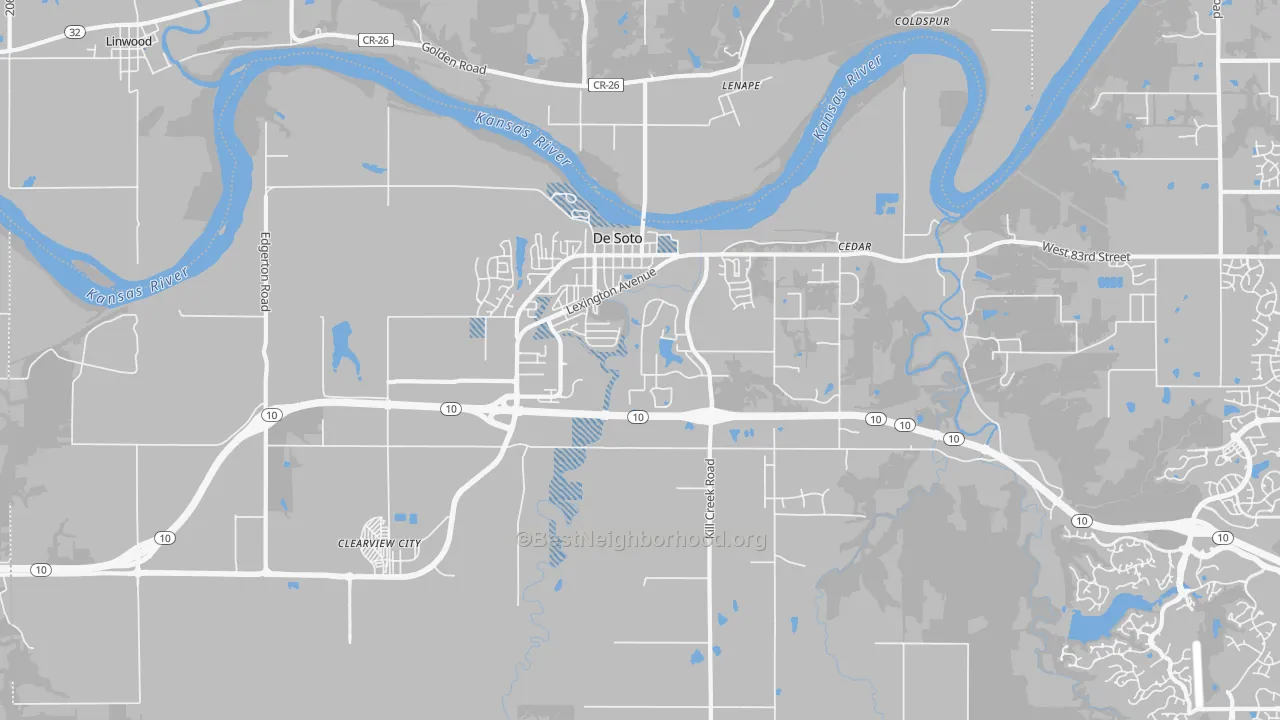 Transit Grade map of DeSoto, KS