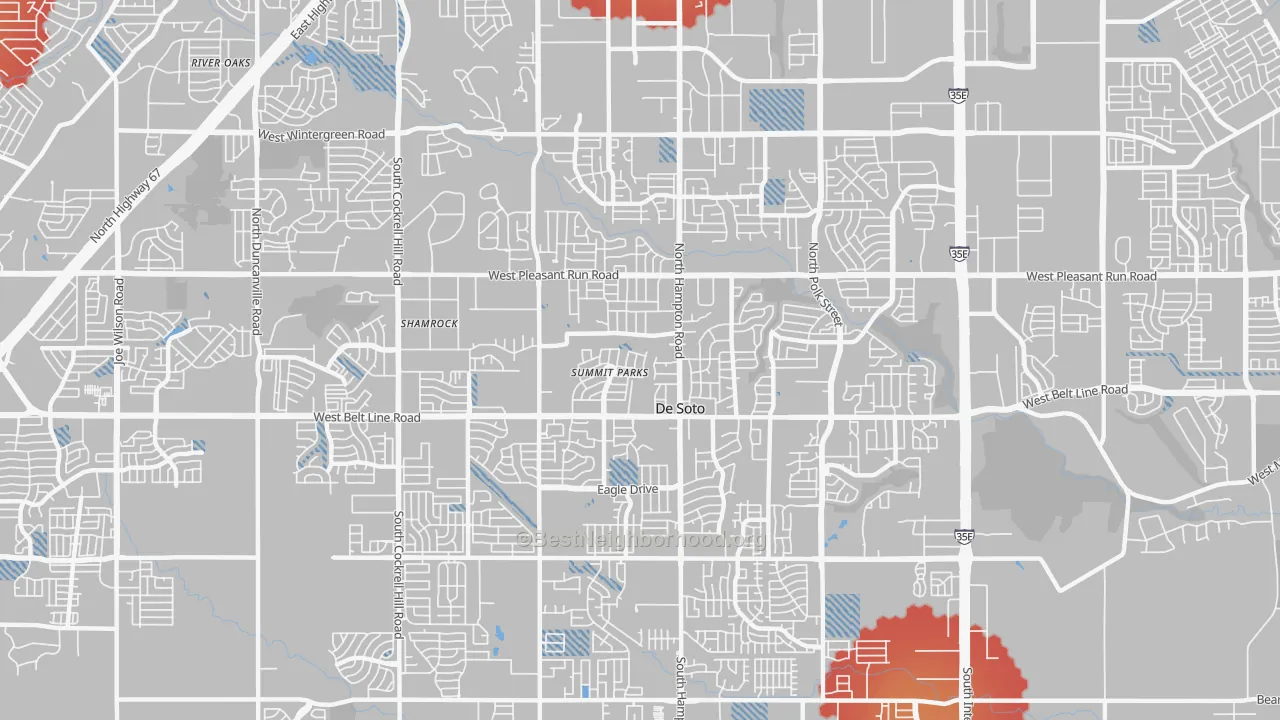 Transit Grade map of DeSoto, TX