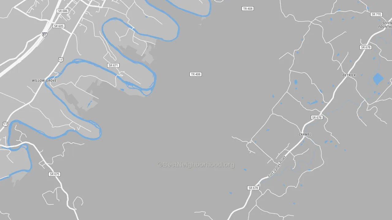 Transit Grade map of Detrick, VA
