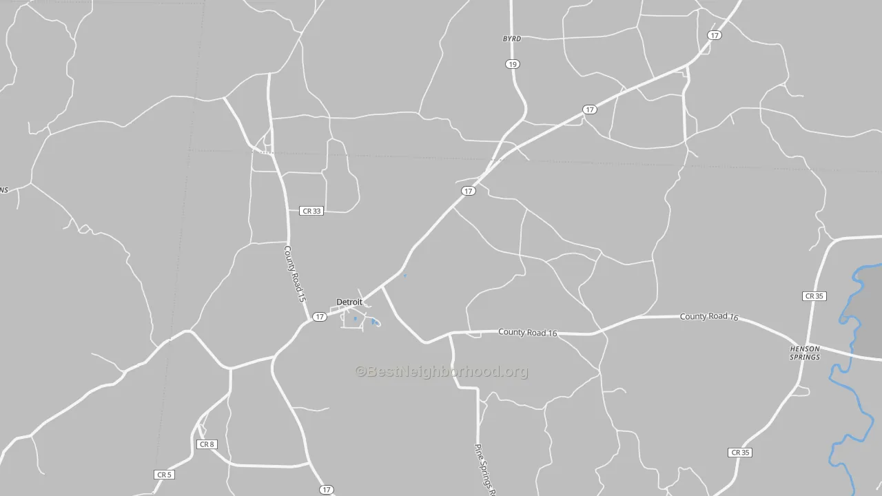 Transit Grade map of Detroit, AL