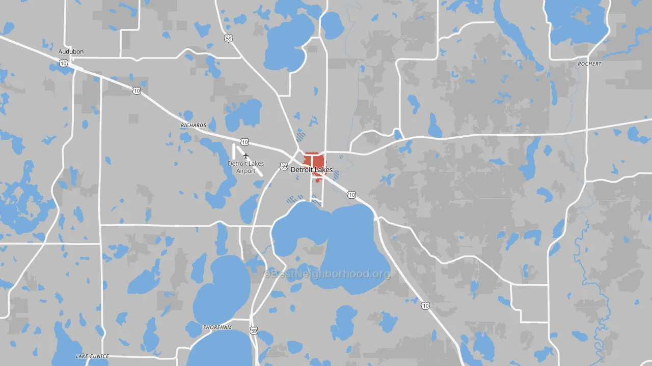 Transit Grade map of Detroit Lakes, MN