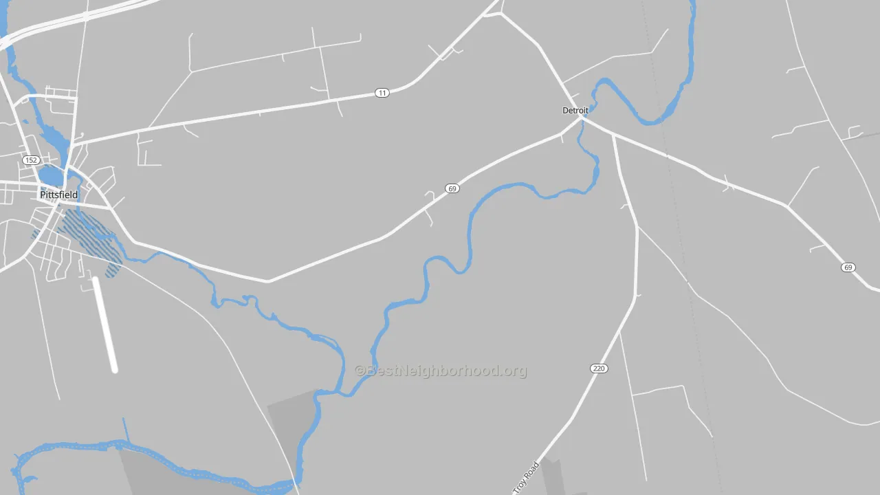 Transit Grade map of Detroit, ME