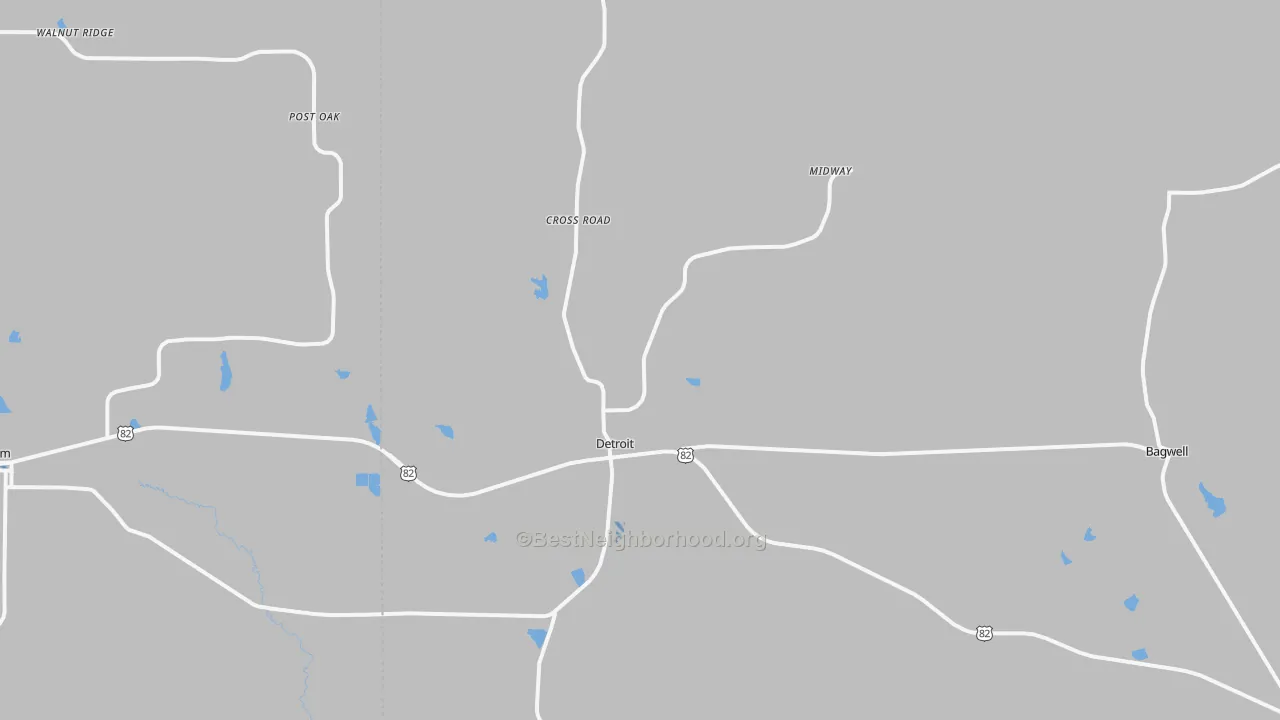 Transit Grade map of Detroit, TX