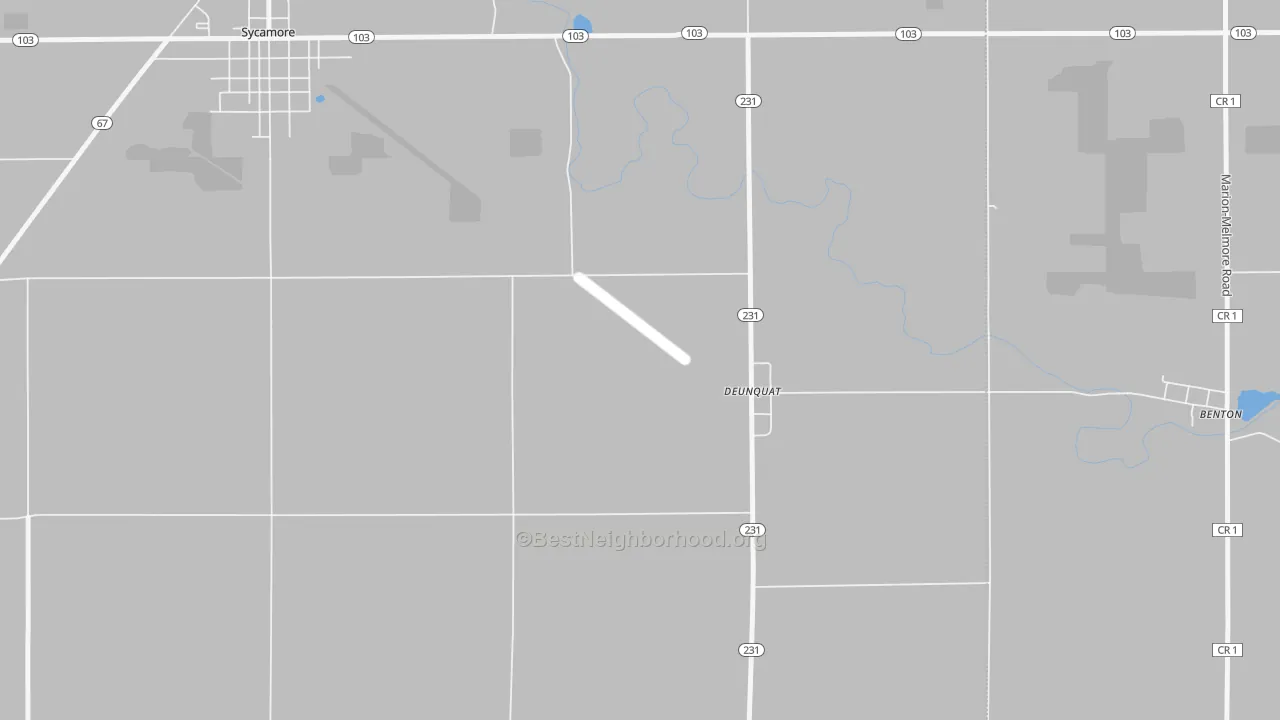 Transit Grade map of Deunquat, OH