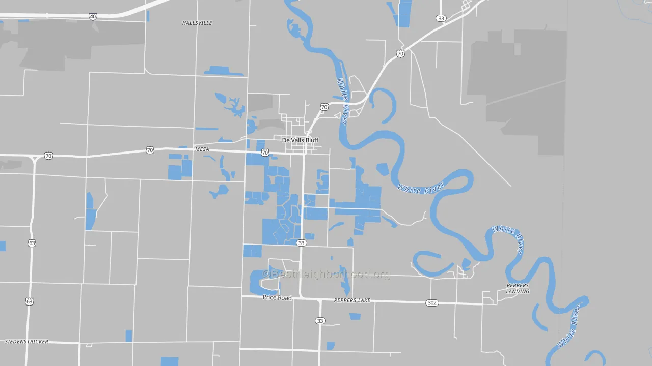 Transit Grade map of DeValls Bluff, AR