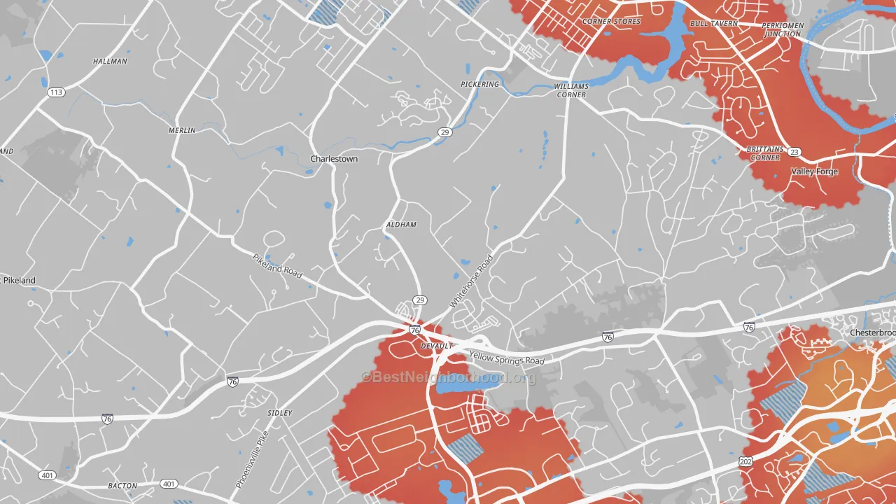 Transit Grade map of Devault, PA