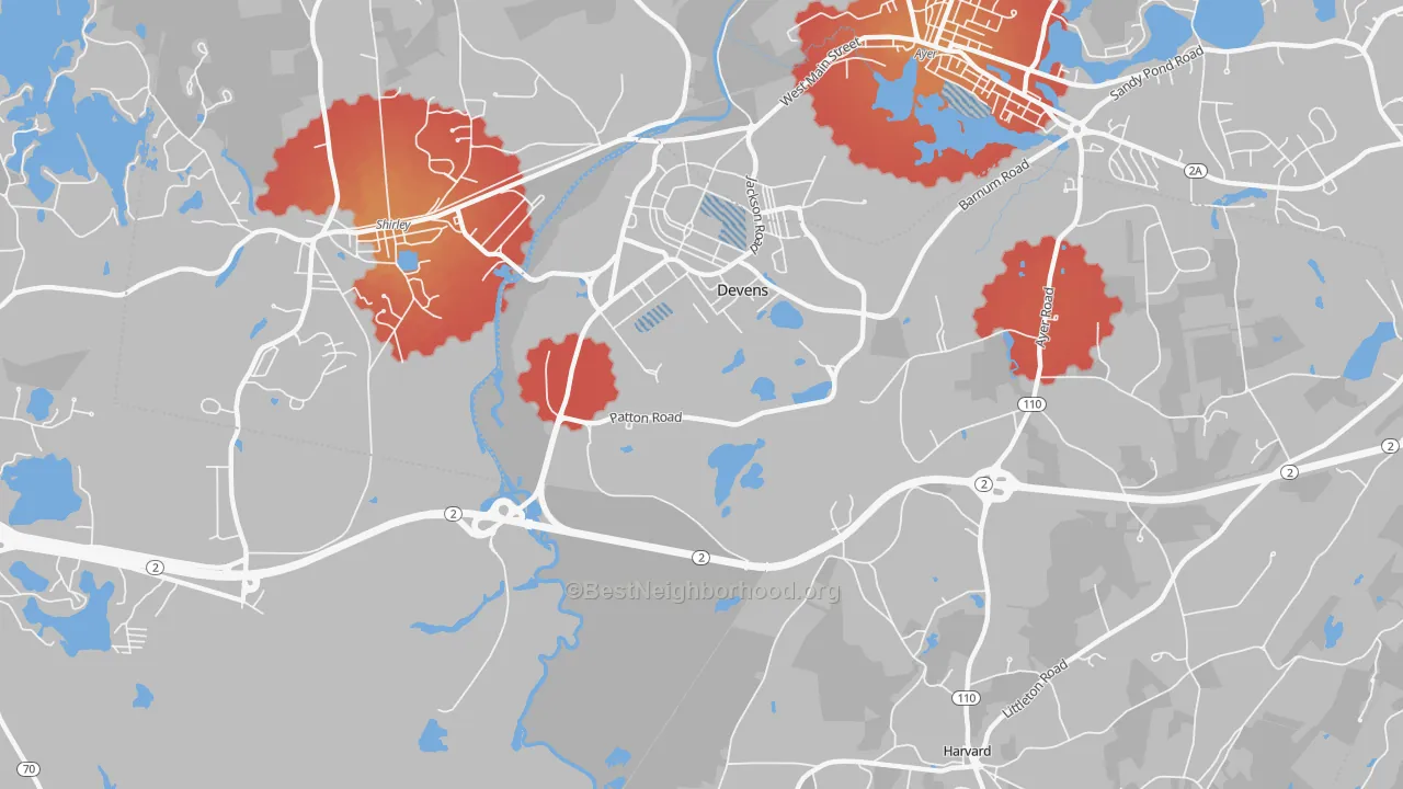 Transit Grade map of Devens, MA