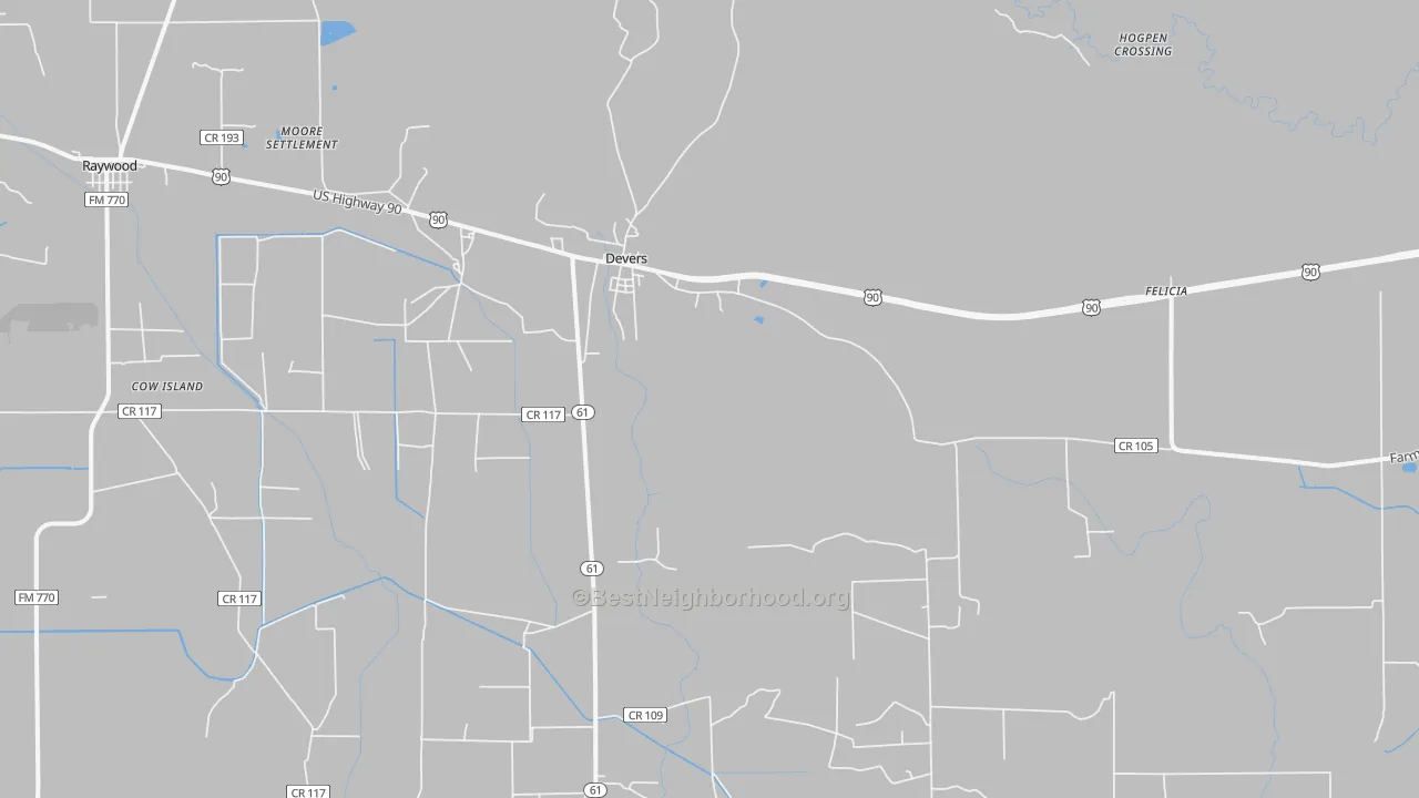 Transit Grade map of Devers, TX