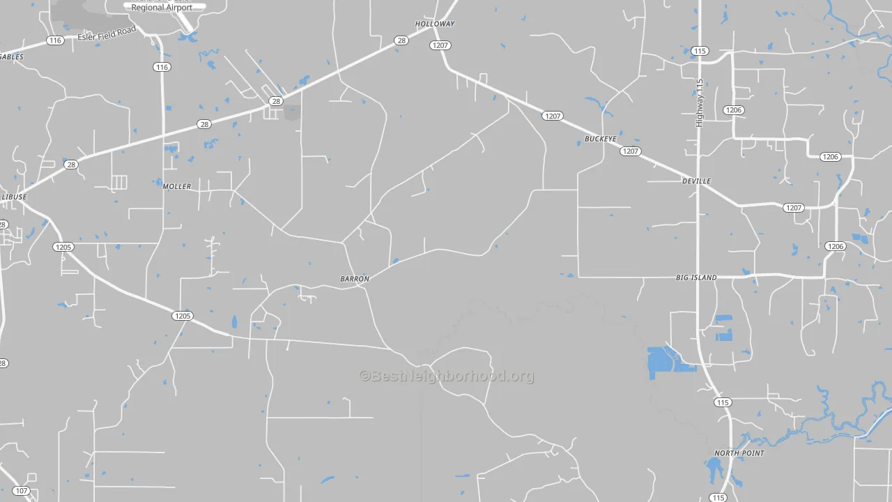 Transit Grade map of Deville, LA