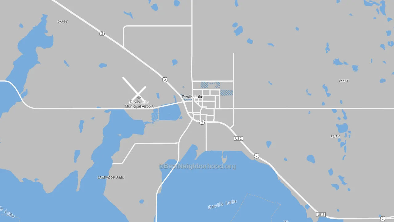 Transit Grade map of Devils Lake, ND