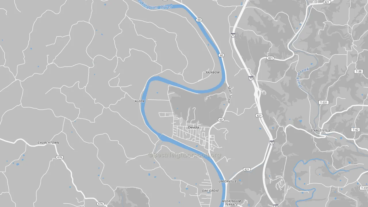 Transit Grade map of Devola, OH