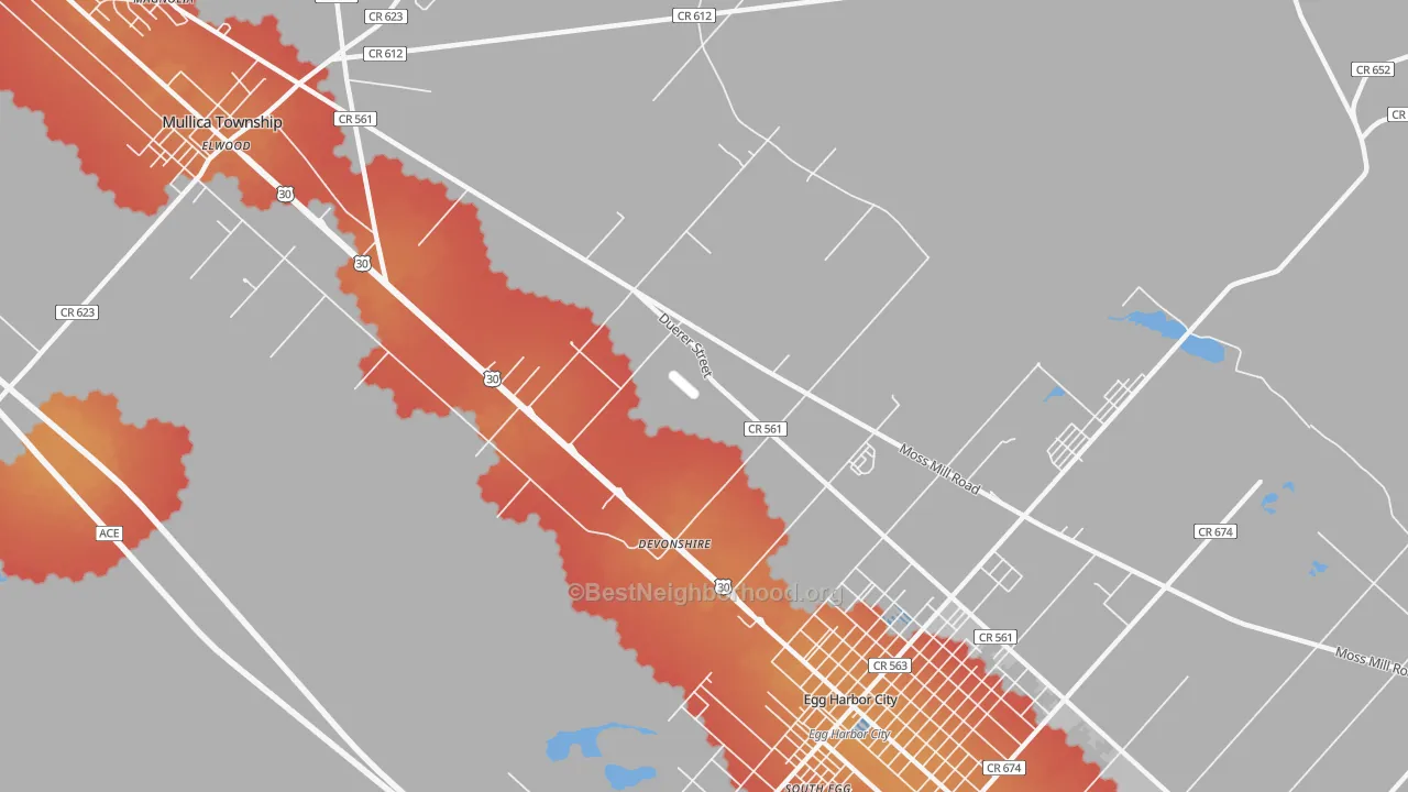 Transit Grade map of Devonshire, NJ