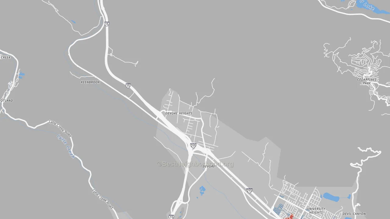 Transit Grade map of Devore Heights, CA