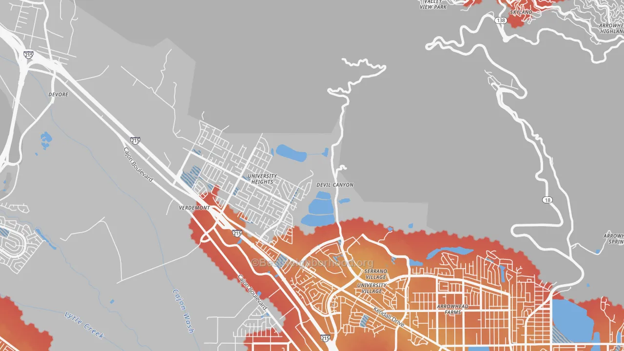 Transit Grade map of Devore Hghts, CA